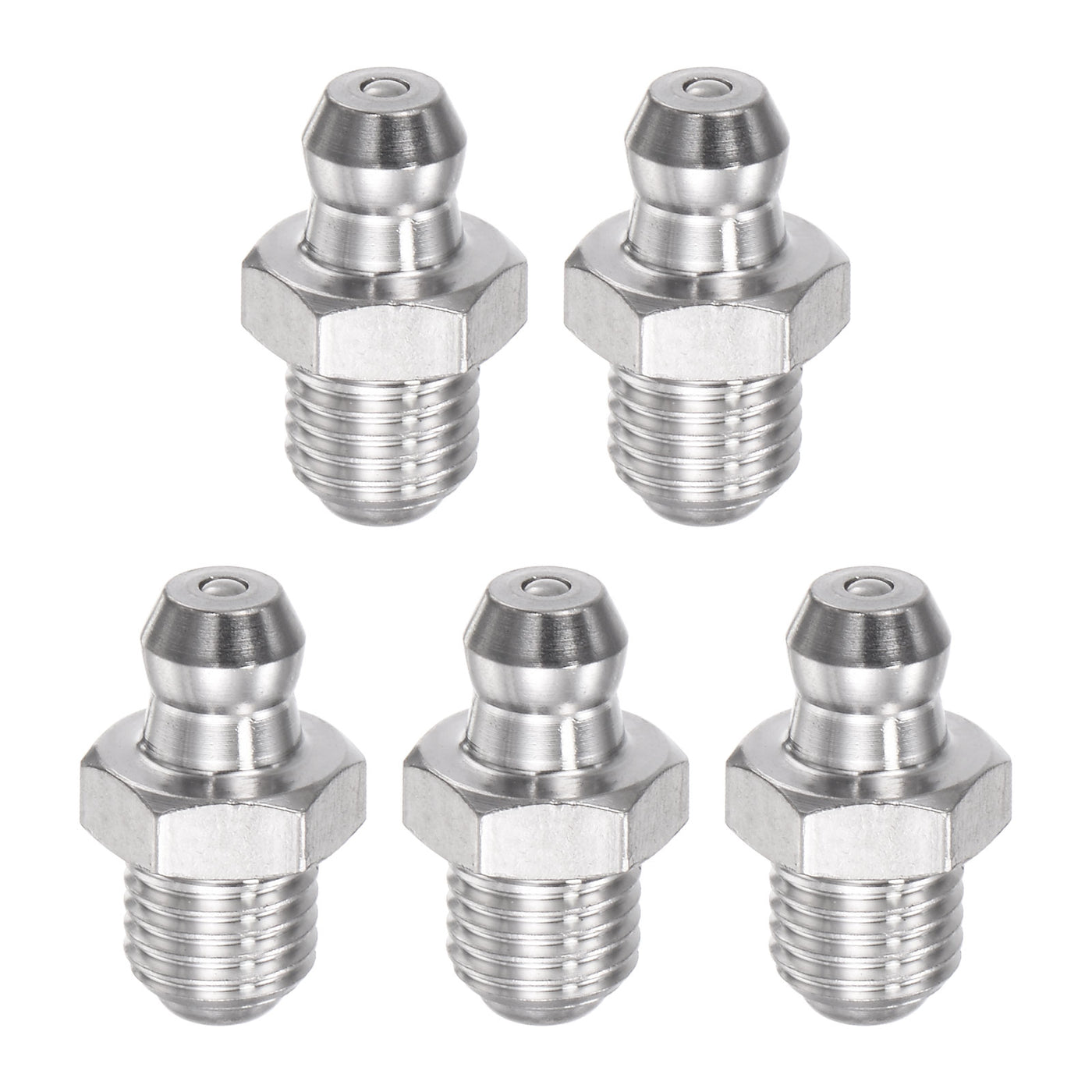 Uxcell Uxcell 304 Stainless Steel Straight Hydraulic Grease Fitting M8 x 1mm Thread, 5Pcs