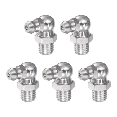 Harfington Uxcell 304 Stainless Steel 90 Degree Hydraulic Grease Fitting M10 x 1mm Thread, 5Pcs
