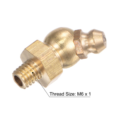 Harfington Uxcell Brass 45 Degree Hydraulic Grease Fitting M12 x 1mm Thread, 5Pcs