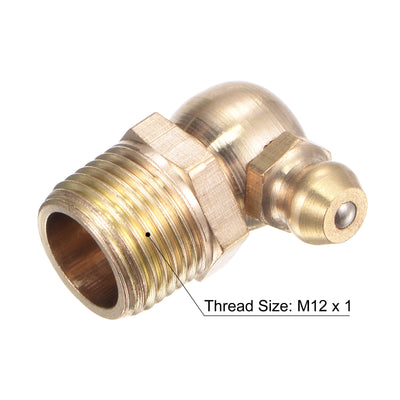 Harfington Uxcell Brass 90 Degree Hydraulic Grease Fitting M6 x 1mm Thread, 5Pcs