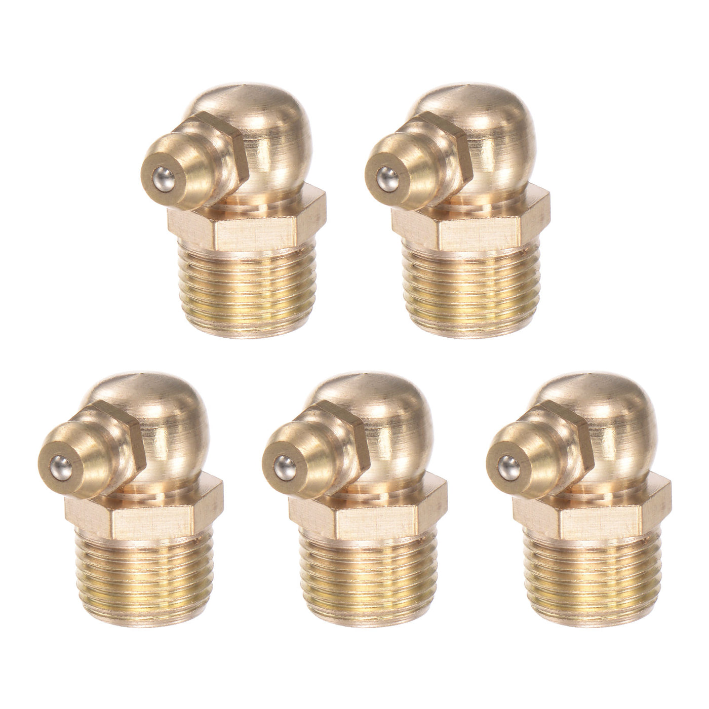 Uxcell Uxcell Brass 90 Degree Hydraulic Grease Fitting M6 x 1mm Thread, 5Pcs