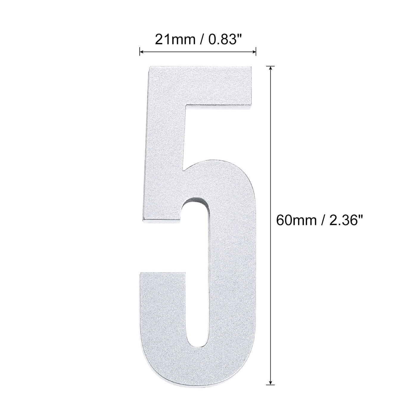 Uxcell Uxcell 2.36 Inch 3D Self-Adhesive House Number for Hotel Mailbox Address, Silver No.6