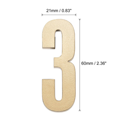 Harfington Uxcell 2.36 Inch 3D Self-Adhesive House Number for Hotel Mailbox Address, Gold No.8