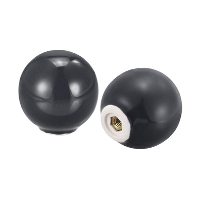 Harfington Uxcell 33x35mm Ceramic Drawer Knobs, 5pcs Ball Shape Door Pull Handles Brown
