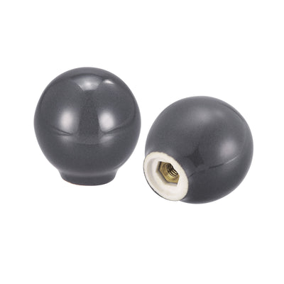 Harfington Uxcell 33x35mm Ceramic Drawer Knobs, 5pcs Ball Shape Door Pull Handles Brown