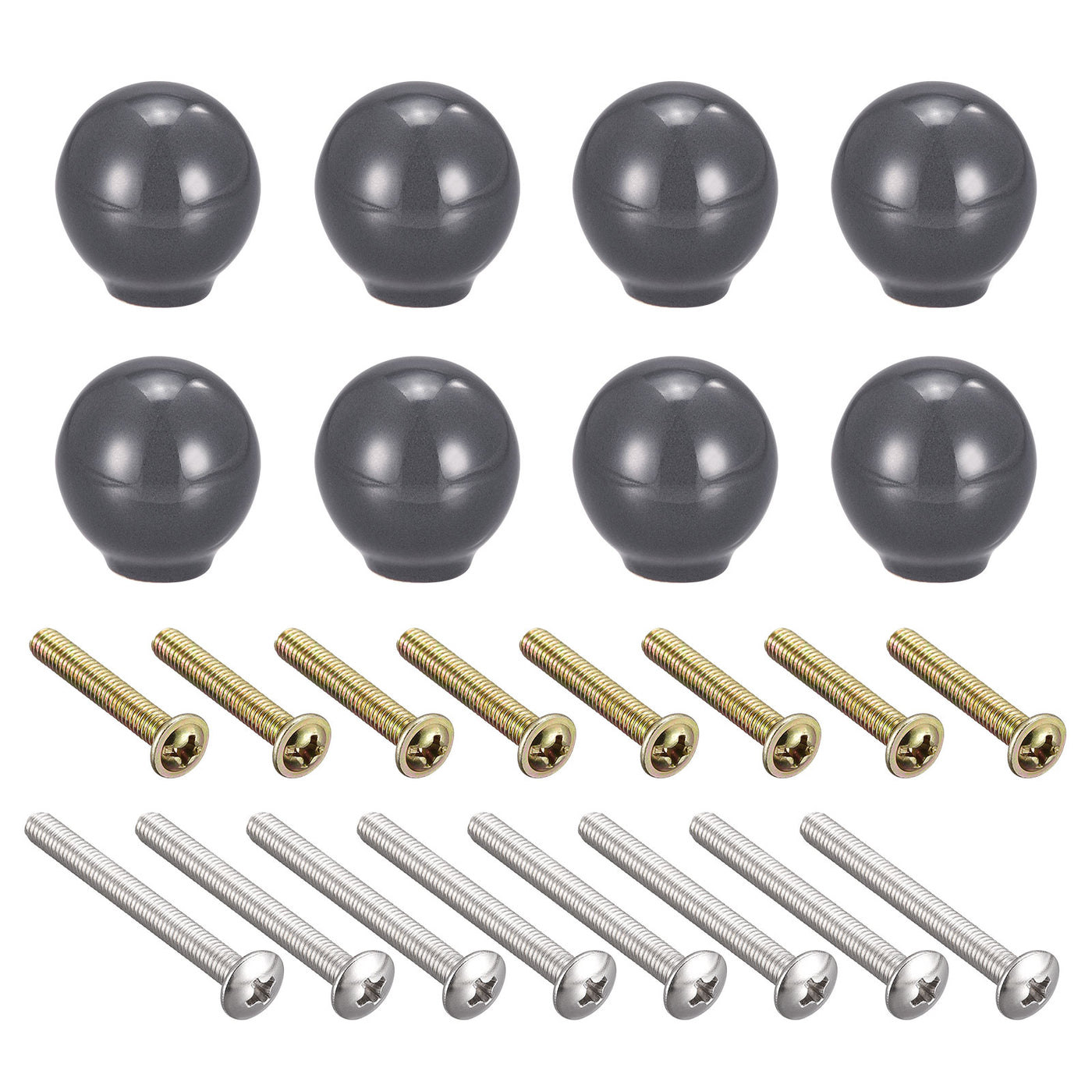 Uxcell Uxcell 33x35mm Ceramic Drawer Knobs, 8pcs Ball Shape Door Pull Handles Gray