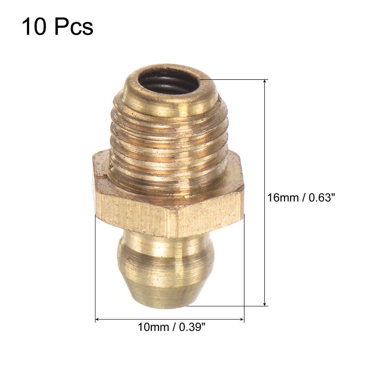 Uxcell Uxcell Brass Hydraulic Grease Fitting Assortment Accessories M12 x 1mm Thread, 10Pcs