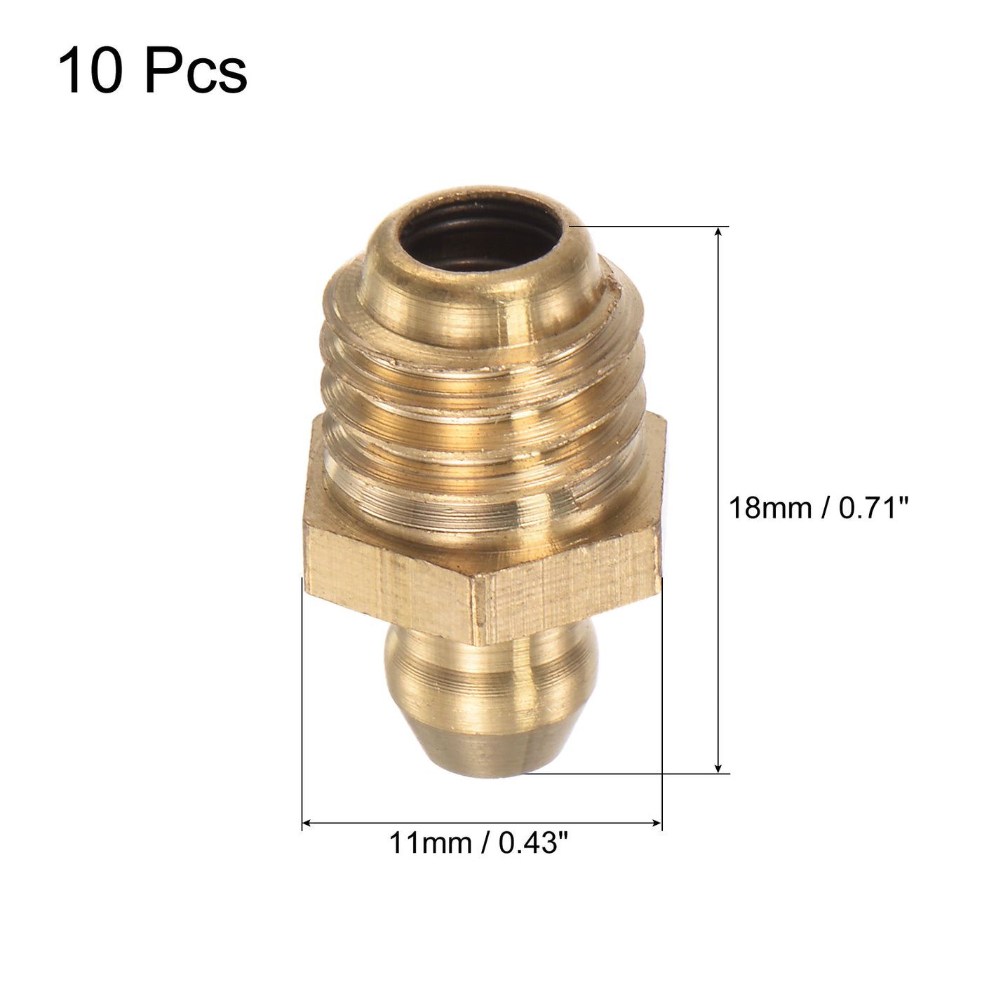 Uxcell Uxcell Brass Hydraulic Grease Fitting Assortment Accessories M12 x 1mm Thread, 10Pcs