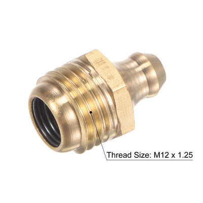 Harfington Uxcell Brass Hydraulic Grease Fitting Assortment Accessories M12 x 1mm Thread, 10Pcs