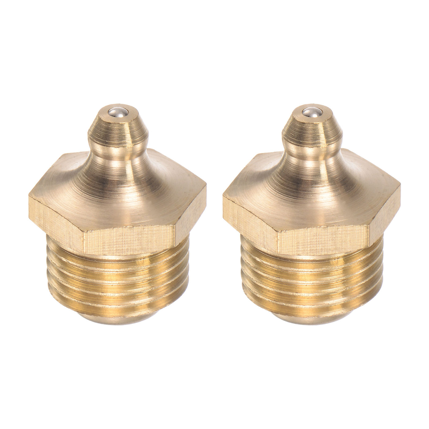 Uxcell Uxcell Brass Straight Hydraulic Grease Fitting Accessories M14 x 1.25mm Thread, 2Pcs