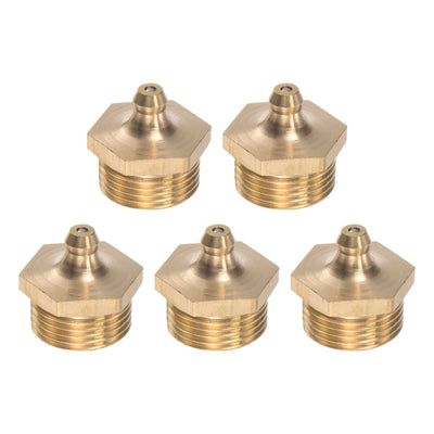 Harfington Uxcell Brass Straight Hydraulic Grease Fitting Accessories M12 x 1.5mm Thread, 5Pcs