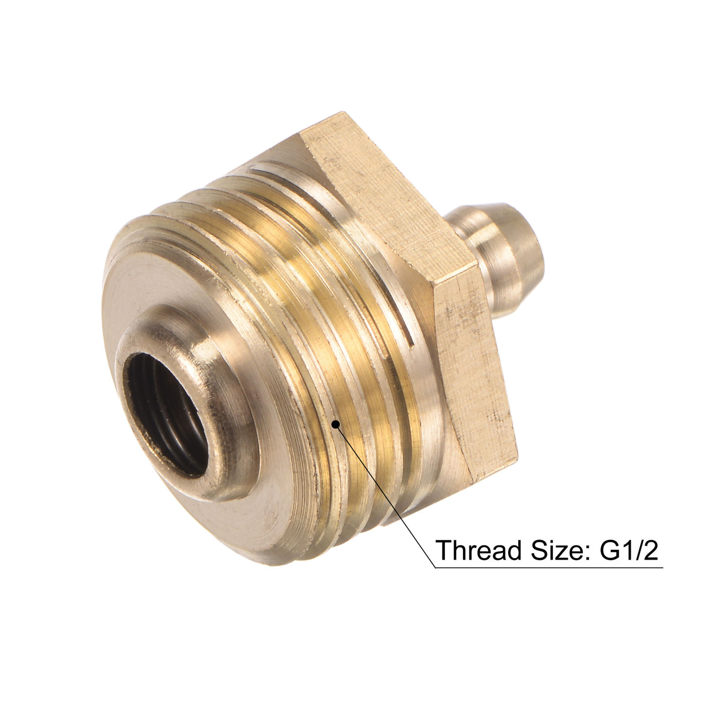 Uxcell Uxcell Brass Straight Hydraulic Grease Fitting G1/2 Thread 21mm Width, 2Pcs