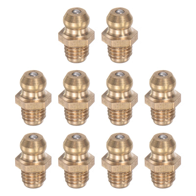 Harfington Uxcell Brass Straight Hydraulic Grease Fitting Accessories G1/16 Thread, 10Pcs