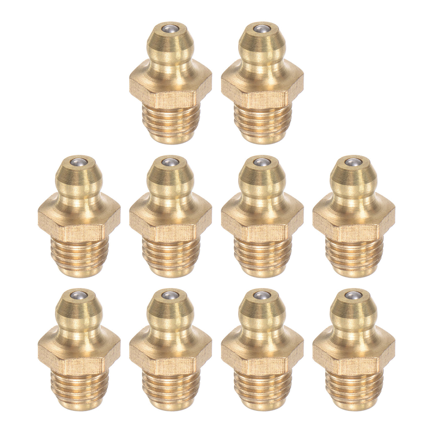 Uxcell Uxcell Brass Straight Hydraulic Grease Fitting Accessories G1/16 Thread, 10Pcs