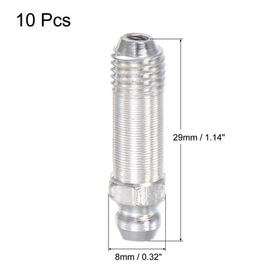 Harfington Uxcell Steel Straight Hydraulic Grease Fitting Accessories M6 x 1mm Thread, 10Pcs