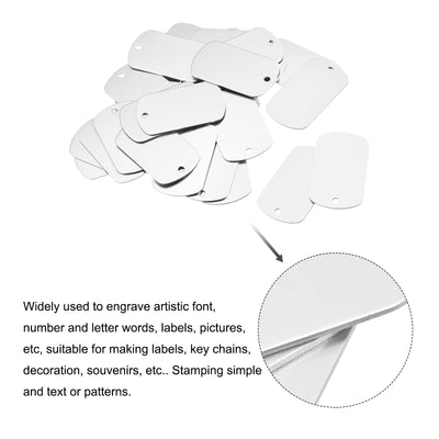 Harfington Metal Blank Tag Stamping DIY Engraving Aluminum ID Tag for Craft, Pendant Decoration