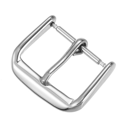Harfington Uxcell SUS304 Polished PVD Watch Buckle for 24mm Width Watch Bands Silver Tone
