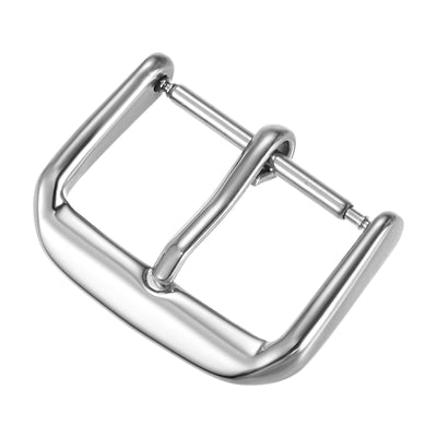 Harfington Uxcell SUS304 Polished PVD Watch Buckle for 24mm Width Watch Bands Silver Tone