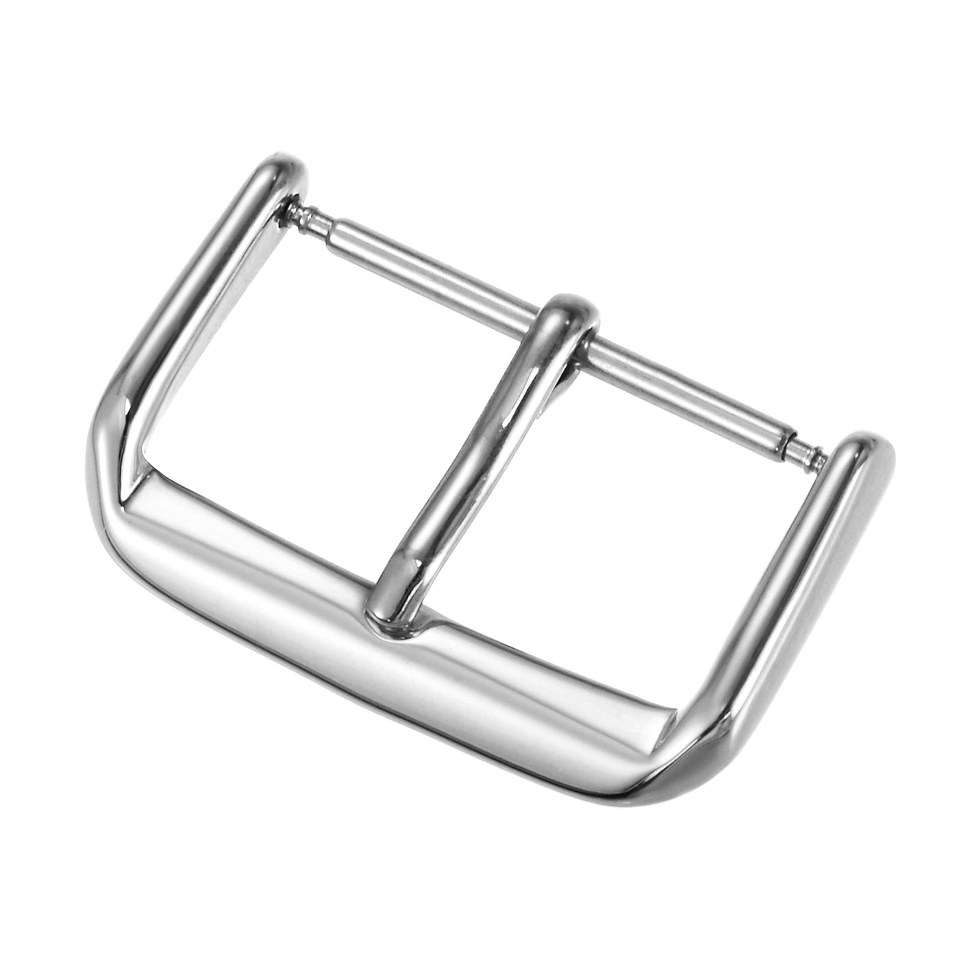 Uxcell Uxcell SUS304 Polished PVD Watch Buckle for 24mm Width Watch Bands Silver Tone