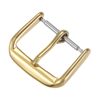 Harfington Uxcell SUS304 Polished PVD Watch Buckle for 16mm Width Watch Bands Gold Tone