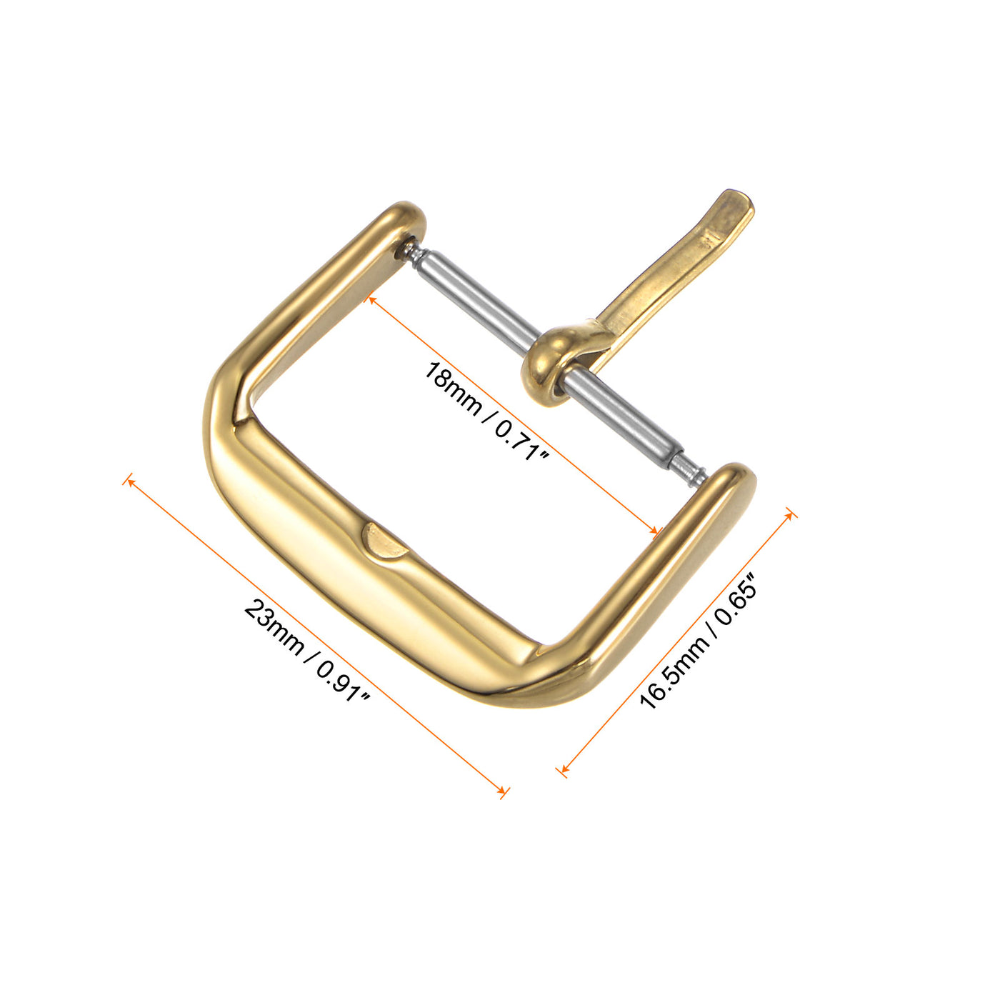 Uxcell Uxcell SUS304 Polished PVD Watch Buckle for 16mm Width Watch Bands Gold Tone