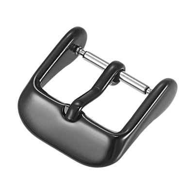 Harfington Uxcell SUS316 Polished PVD Watch Buckle for 22mm Width Watch Bands Black