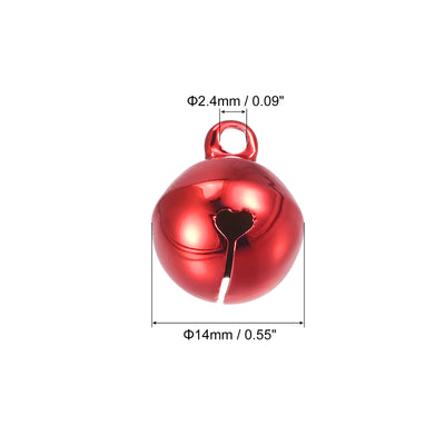 Harfington Uxcell Jingle Bells, 10mm 48pcs Small Bells for Craft DIY Christmas, Pink