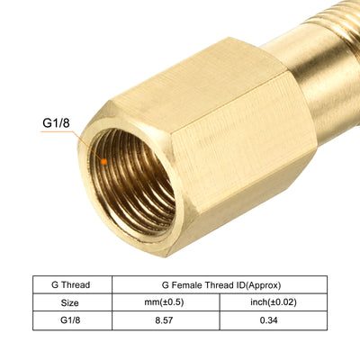 Harfington Brass Pipe Fitting G1/8 Adapter 50mm Extension Connector Hex Coupling