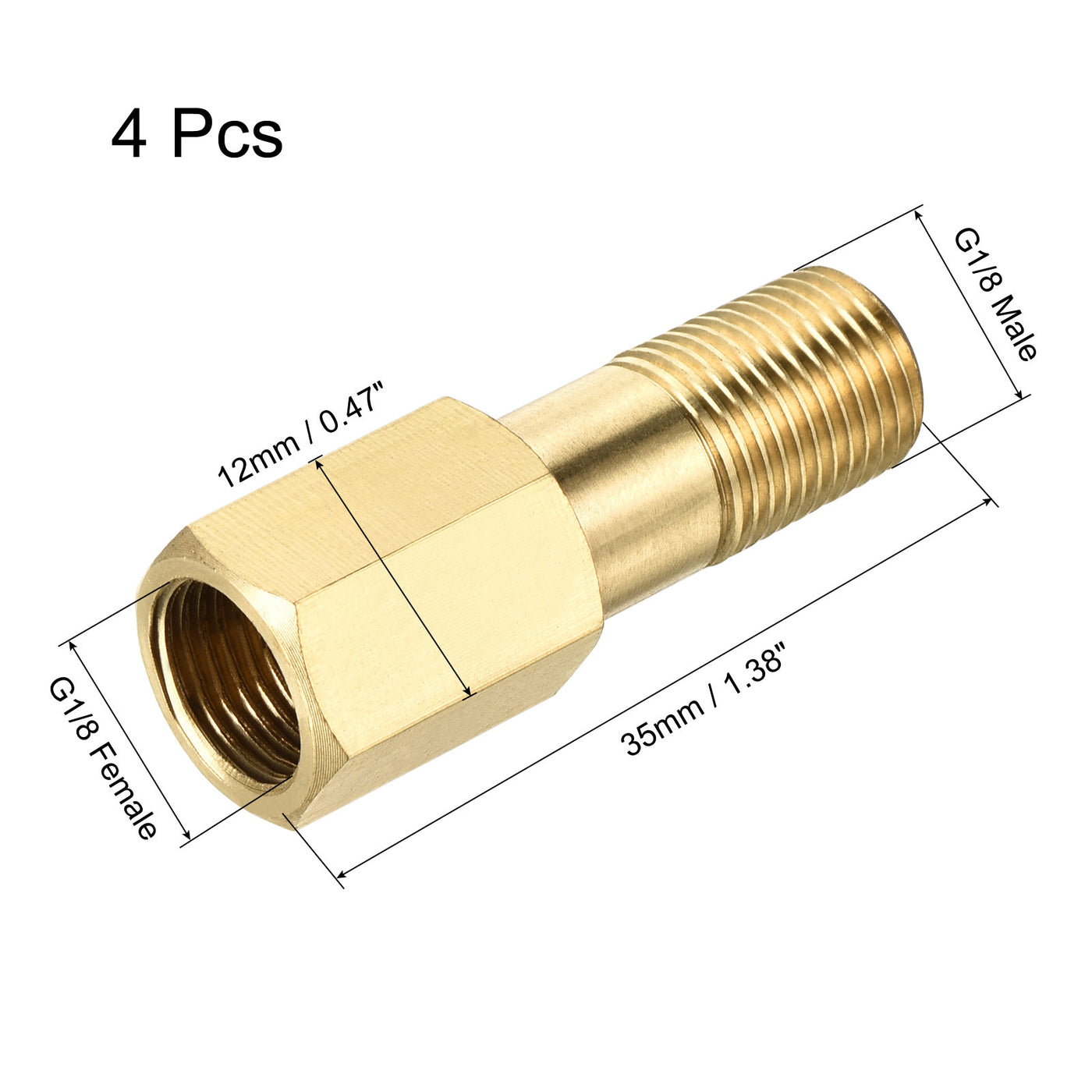 Harfington Brass Pipe Fitting Thread Adapter Extension Connector Hex Coupling