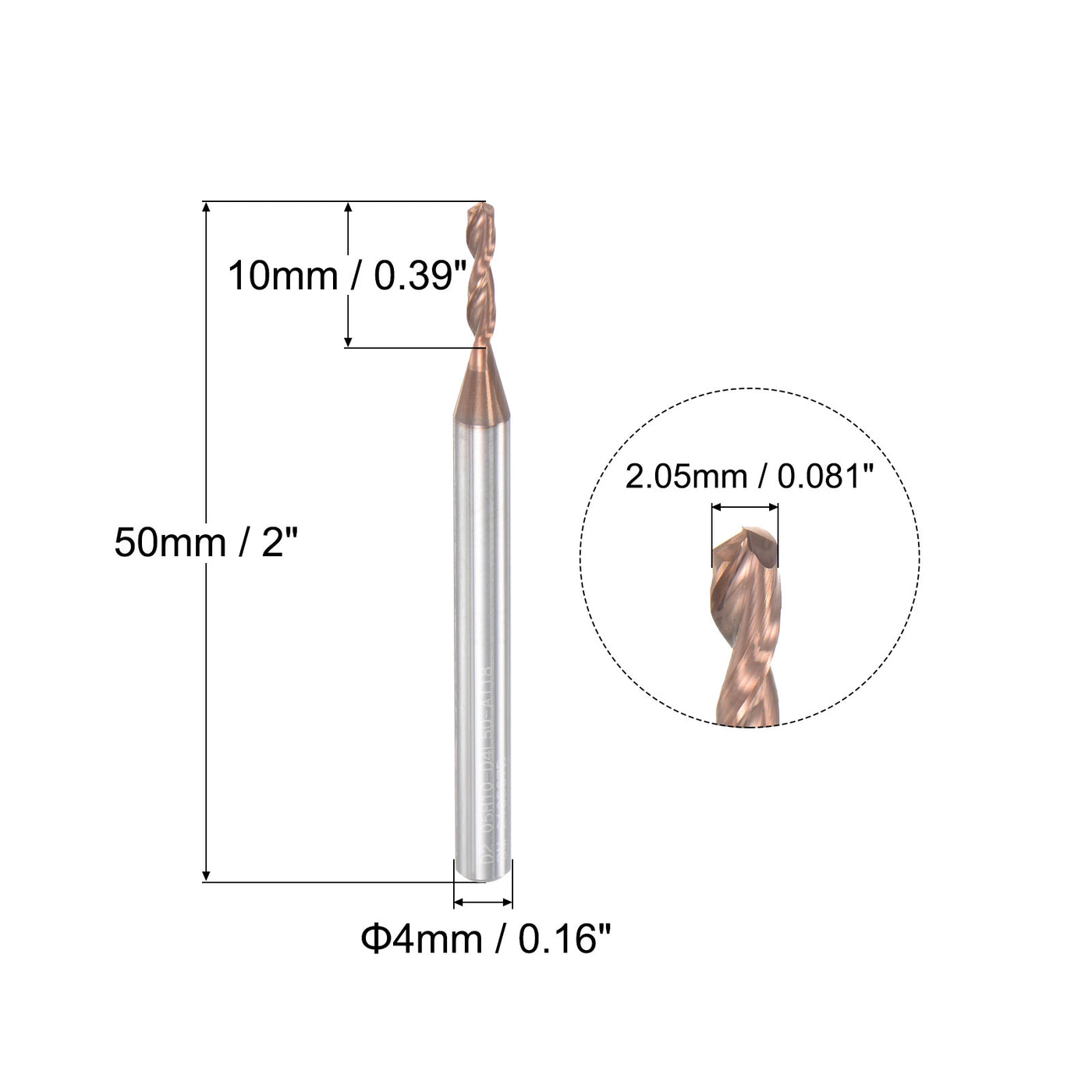 uxcell Uxcell Titanium Coated Carbide Straight Shank Drill Bit