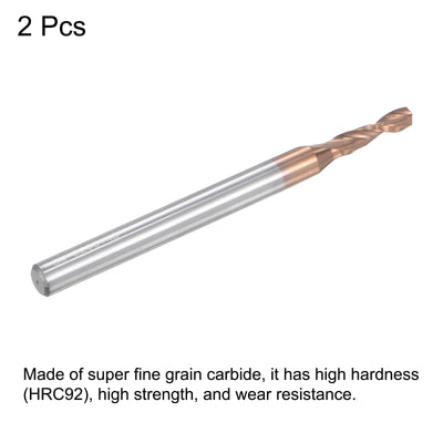 Harfington Uxcell Titanium Coated Carbide Straight Shank Twist Drill Bit
