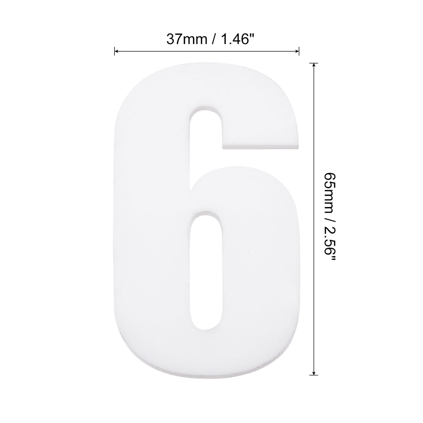Uxcell Uxcell 2.56 Inch 3D Self-Adhesive House Number for Hotel Mailbox Address, White No.8