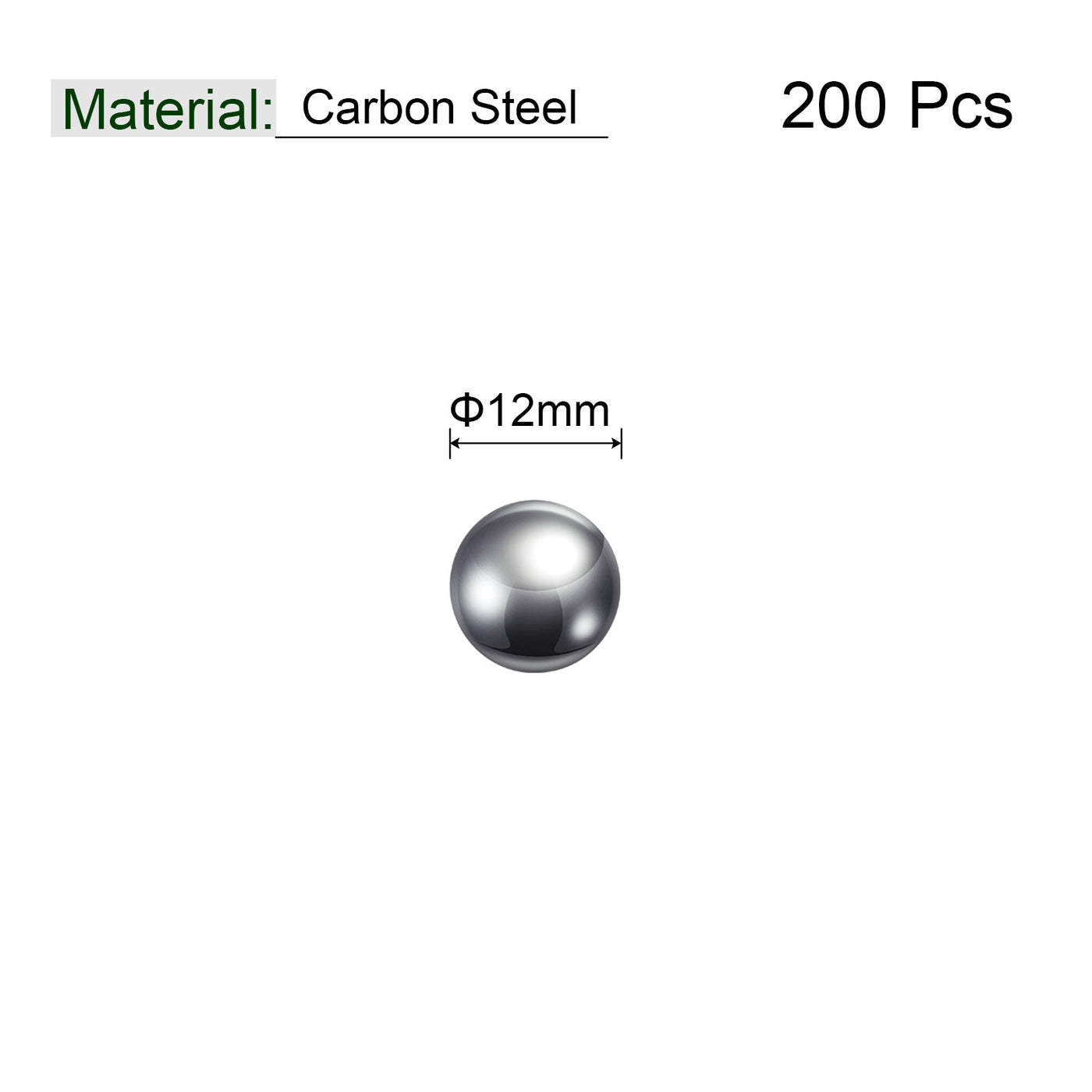 Uxcell Uxcell 50pcs 12mm Carbon Steel Bearing Balls Precision Polished