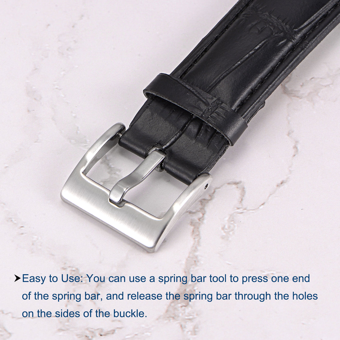 Uxcell Uxcell Watch Brushed SUS201 Broadside Type Buckle for 18mm Width Watch Bands