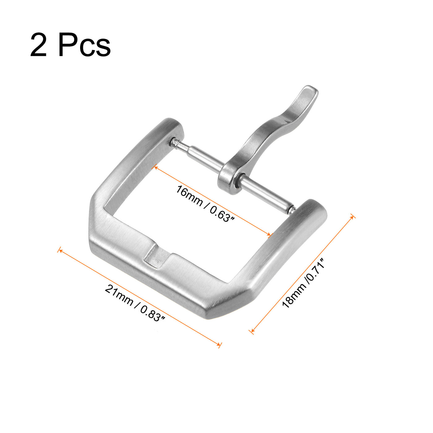 Uxcell Uxcell 2Pcs Watch Brushed SUS304 Narrow Side Type Buckle for 14mm Width Watch Bands