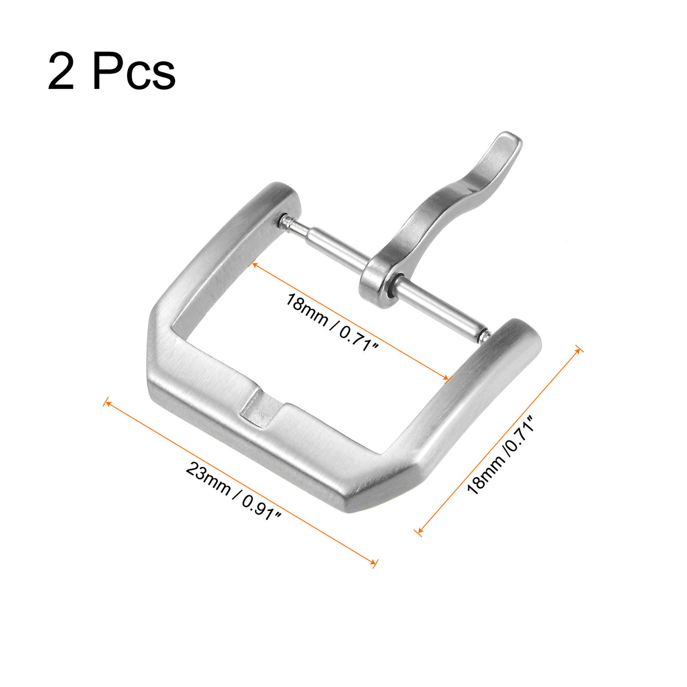 Uxcell Uxcell 2Pcs Watch Brushed SUS304 Narrow Side Type Buckle for 14mm Width Watch Bands