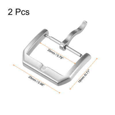 Harfington Uxcell 2Pcs Watch Brushed SUS304 Narrow Side Type Buckle for 14mm Width Watch Bands