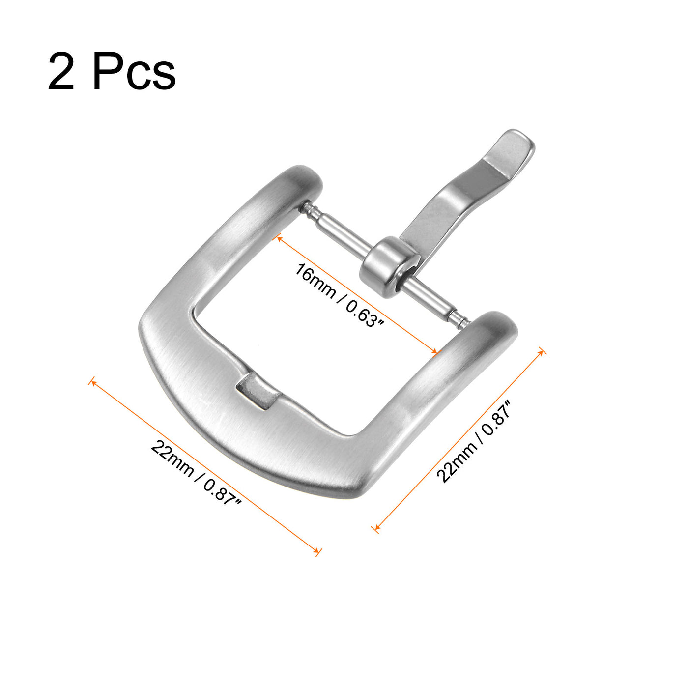 Uxcell Uxcell 2Pcs Watch Brushed SUS201 Arc Side Type Buckle for 18mm Width Watch Bands