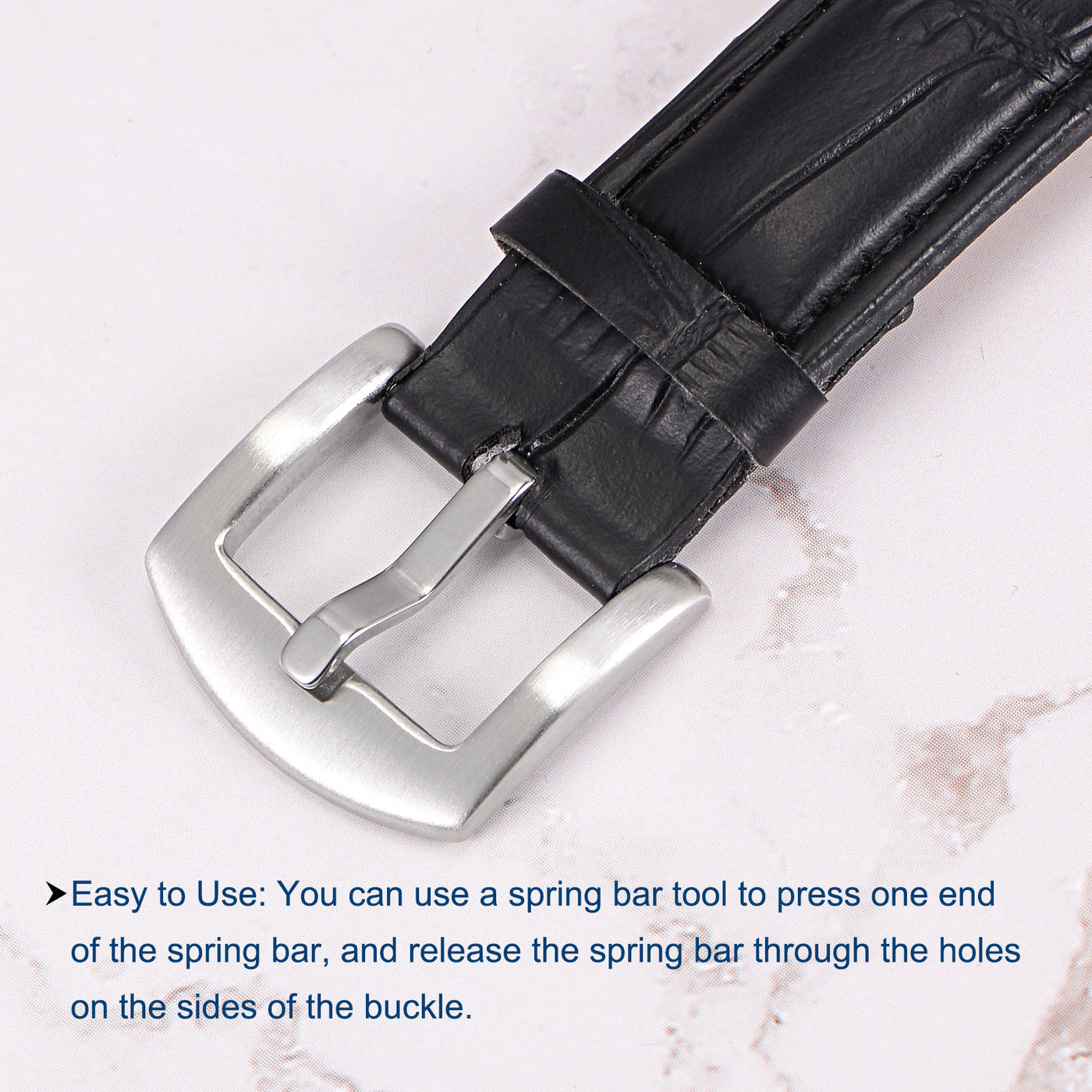 Uxcell Uxcell 2Pcs Watch Brushed SUS201 Arc Side Type Buckle for 18mm Width Watch Bands