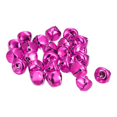 Harfington Uxcell Jingle Bells, 13mm 24pcs Carbon Steel Craft Bells for DIY Christmas, Rose Red
