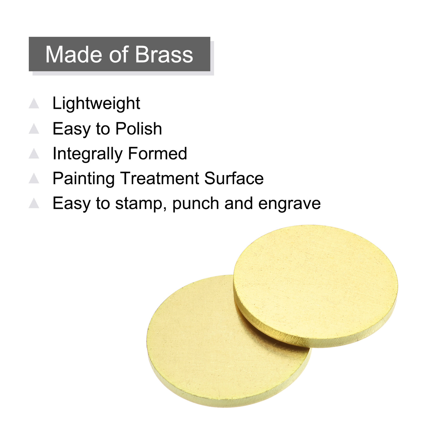Harfington Stamping Blank Brass Round DIY Tags, for Decoration
