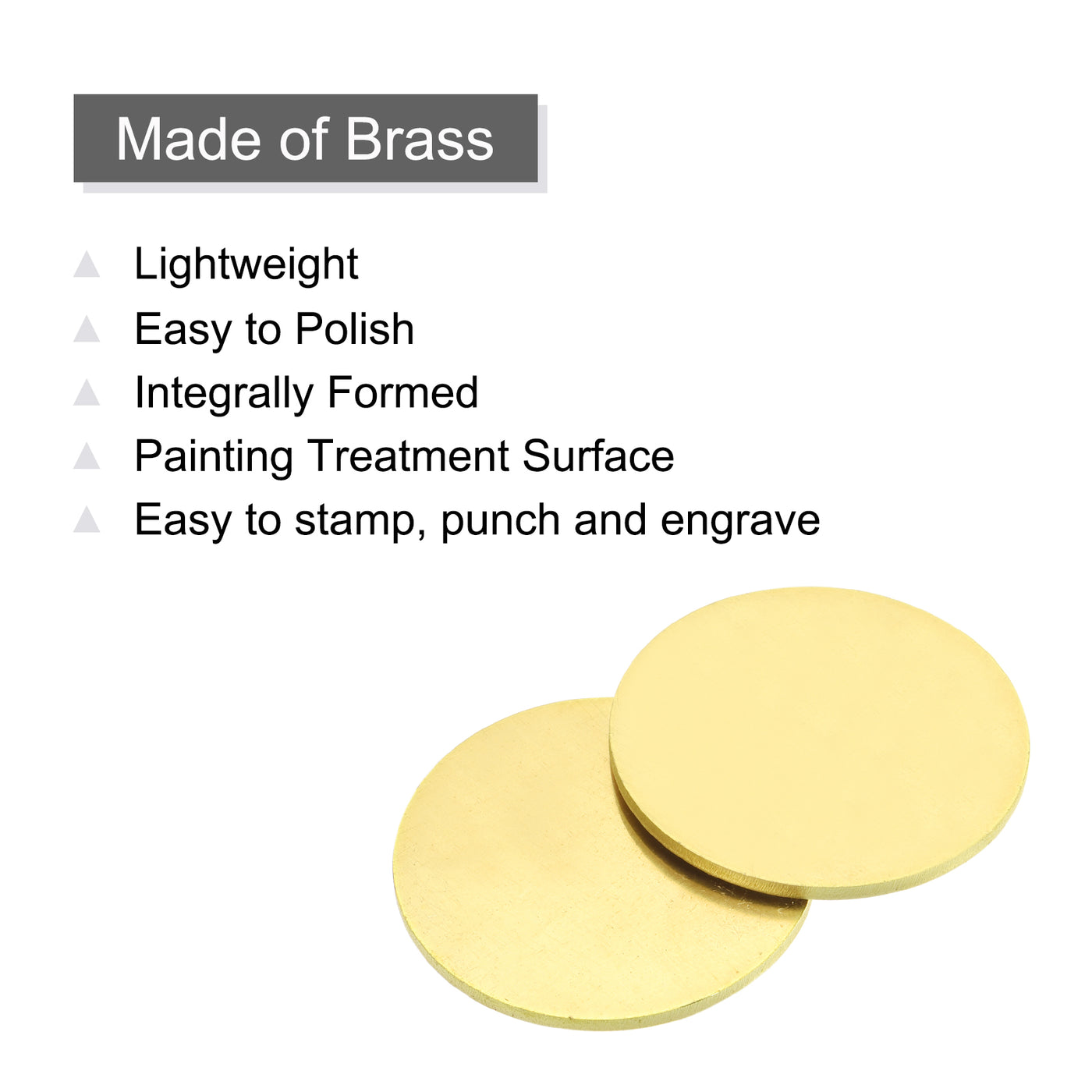 Harfington Stamping Blank Brass Round Tag for Craft Decoration