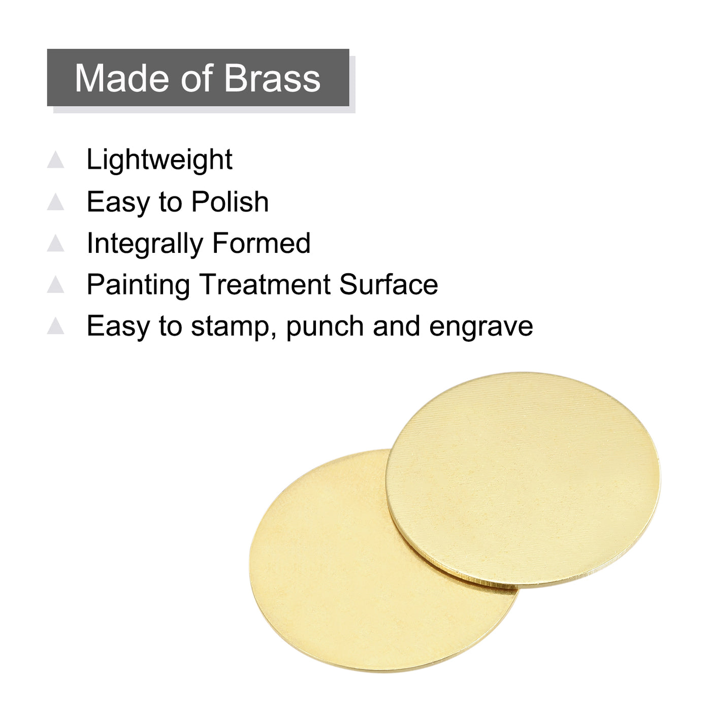 Harfington Brass Stamping Blank, Round Metal DIY Tag for Craft, Pendant Decoration