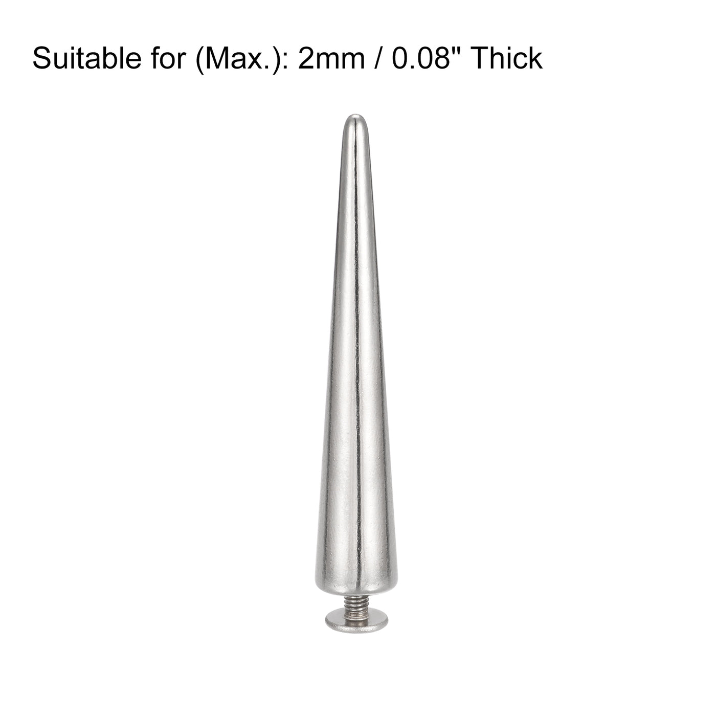 Uxcell Uxcell 10x55mm Screw Back Rivets, 8 Sets Solid Leather Studs for DIY Silver Tone