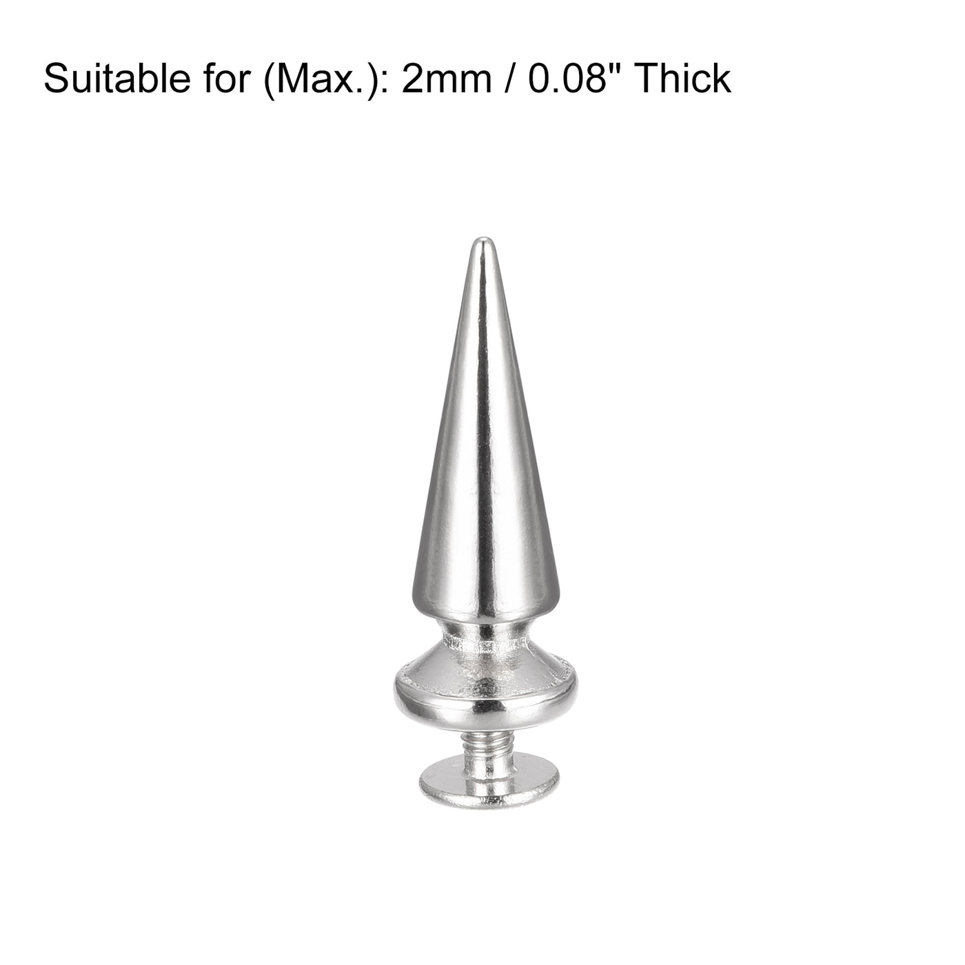 Uxcell Uxcell 10x26mm Screw Back Rivets, 30 Sets Solid Leather Studs for DIY Silver Tone