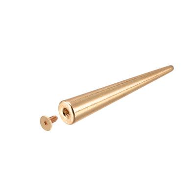Harfington Uxcell 10x55mm Screw Back Rivets, 15 Sets Solid Leather Studs for DIY Gold Tone
