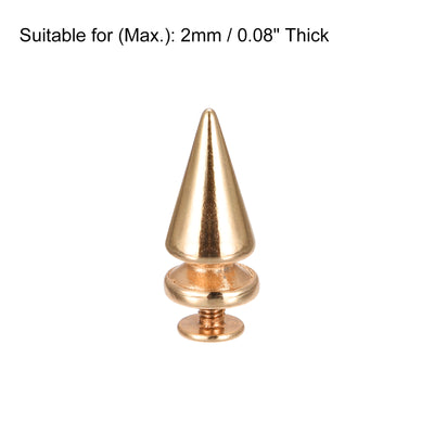 Harfington Uxcell 10x20mm Screw Back Rivets, 30 Sets Solid Leather Studs for DIY Gold Tone