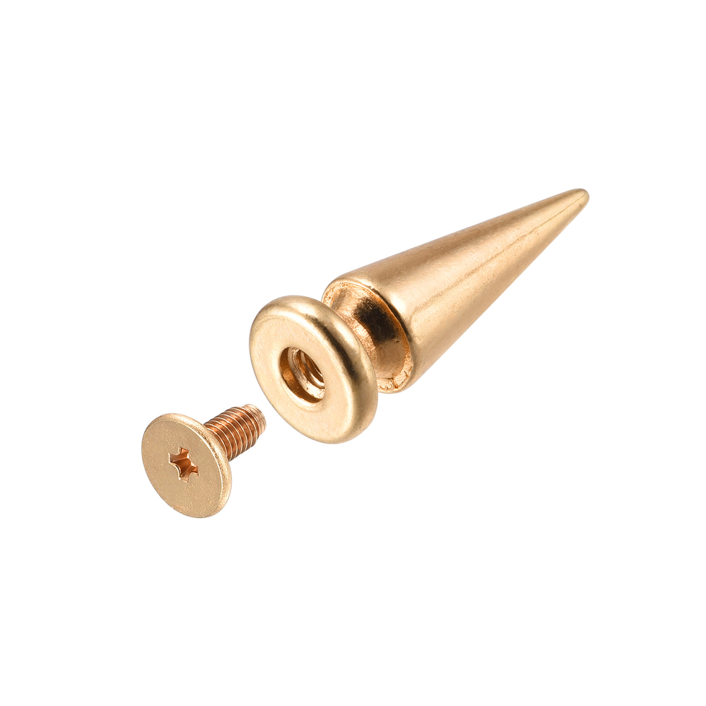 Uxcell Uxcell 10x26mm Screw Back Rivets, 30 Sets Solid Leather Studs for DIY Gold Tone