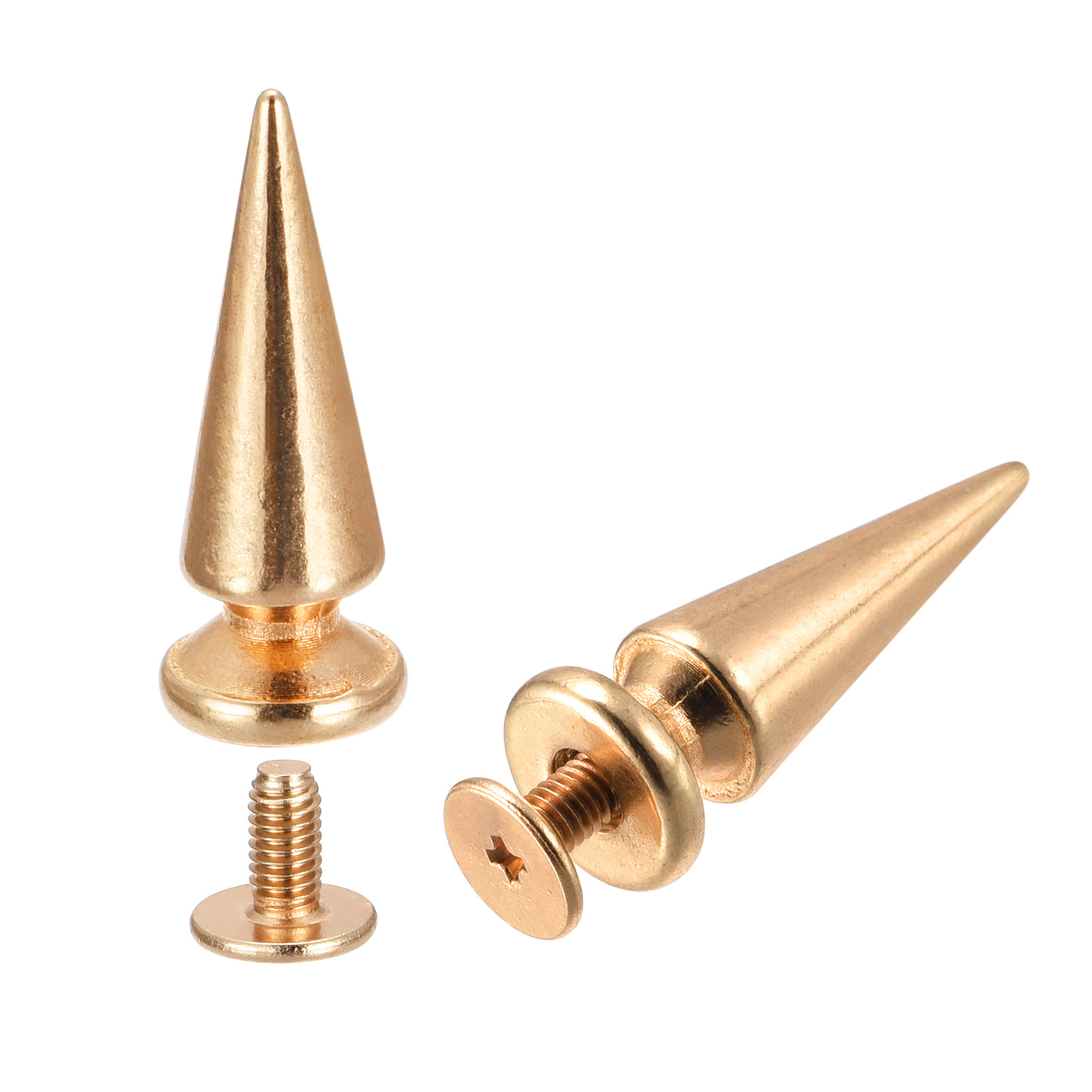 Uxcell Uxcell 10x26mm Screw Back Rivets, 30 Sets Solid Leather Studs for DIY Gold Tone