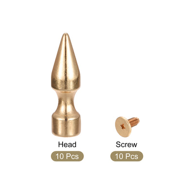 Harfington Uxcell 10x35mm Screw Back Rivets, 20 Sets Solid Leather Studs for DIY Gold Tone